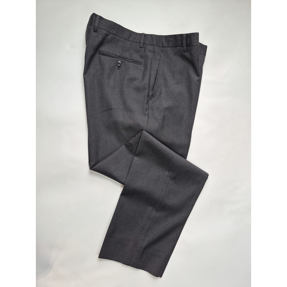 Jos A Bank 1905 Mens 36x31 Flat Front Wool Dress Pants Charcoal Gray